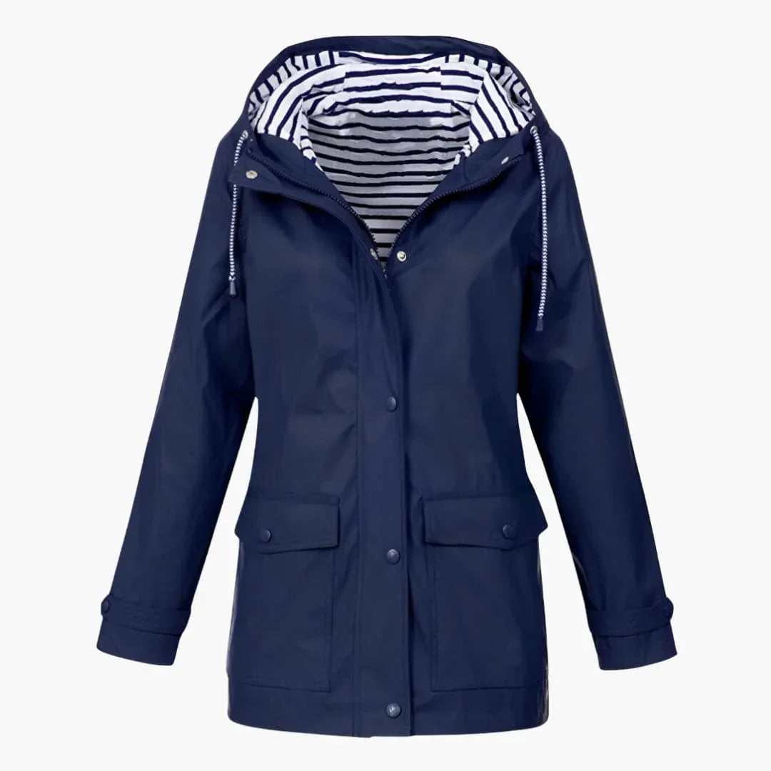 Women’s Hooded Jacket with Zip Front and Pockets - Addison Fashion
