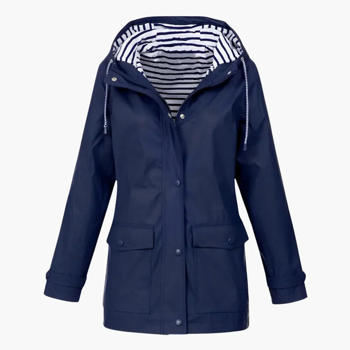 Women’s Hooded Jacket with Zip Front and Pockets - Addison Fashion