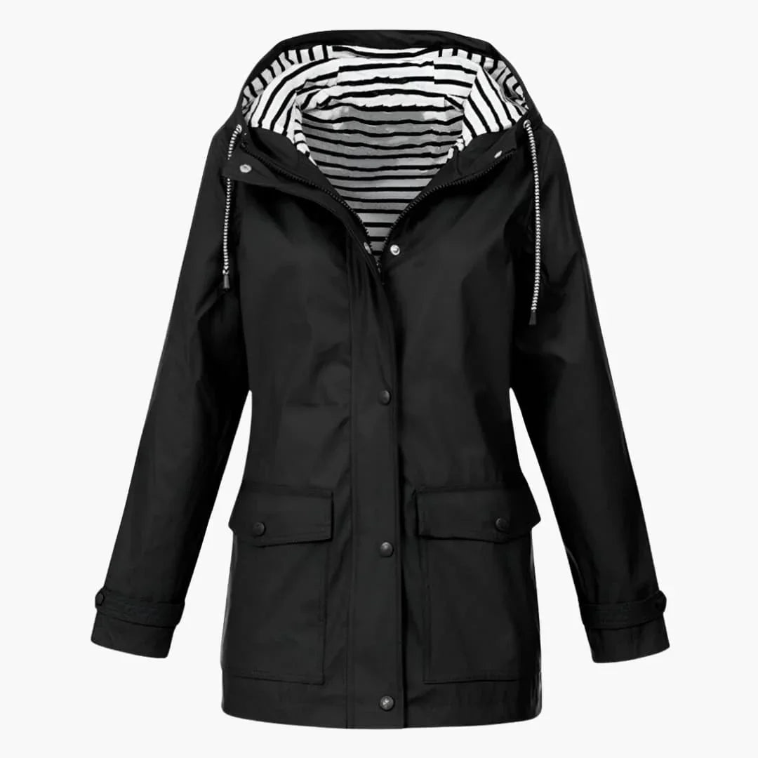 Women’s Hooded Jacket with Zip Front and Pockets - Addison Fashion