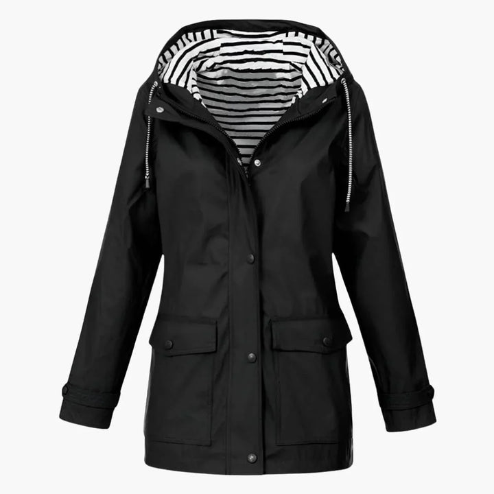 Women’s Hooded Jacket with Zip Front and Pockets - Addison Fashion
