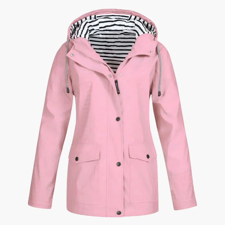 Women’s Hooded Jacket with Zip Front and Pockets - Addison Fashion