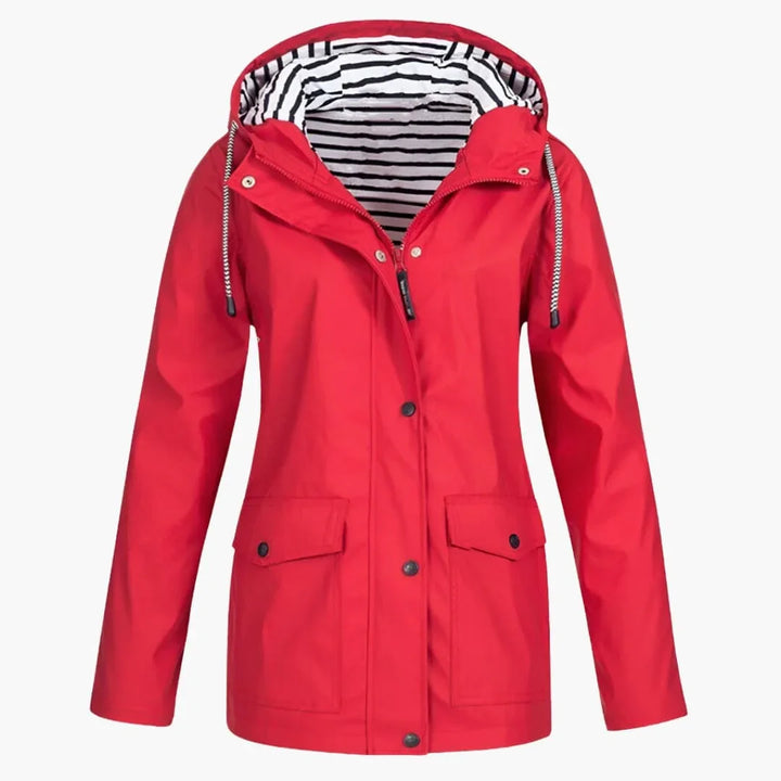 Women’s Hooded Jacket with Zip Front and Pockets - Addison Fashion