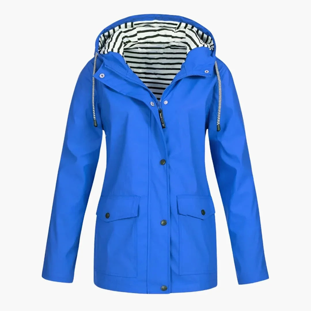 Women’s Hooded Jacket with Zip Front and Pockets - Addison Fashion