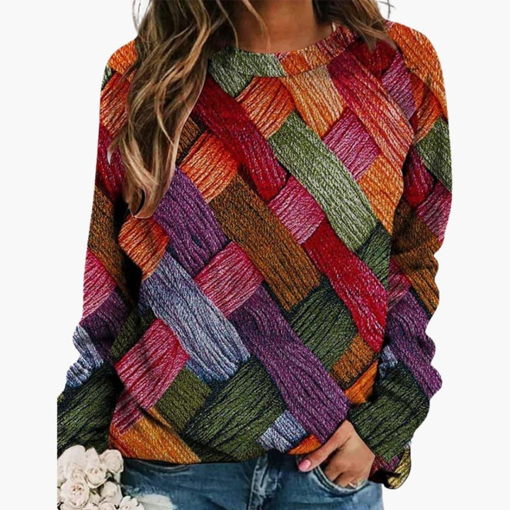 Women’s Knit Sweater with Crew Neck - Addison Fashion
