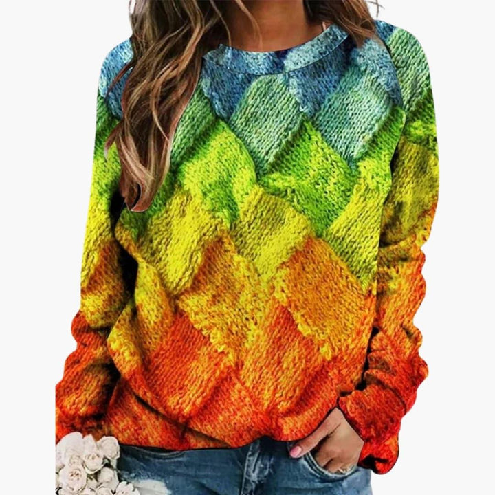 Women’s Knit Sweater with Crew Neck - Addison Fashion