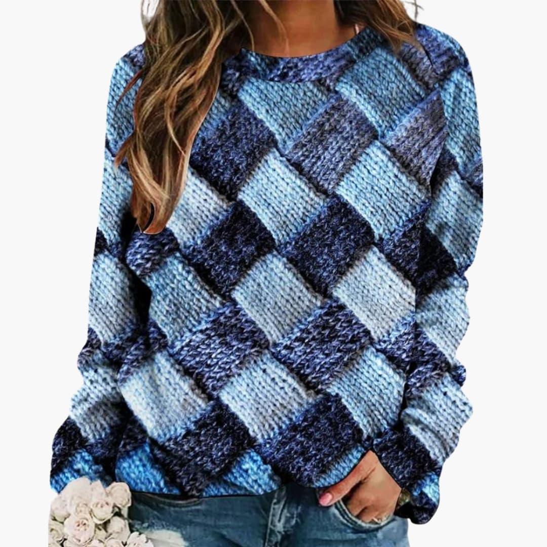 Women’s Knit Sweater with Crew Neck - Addison Fashion