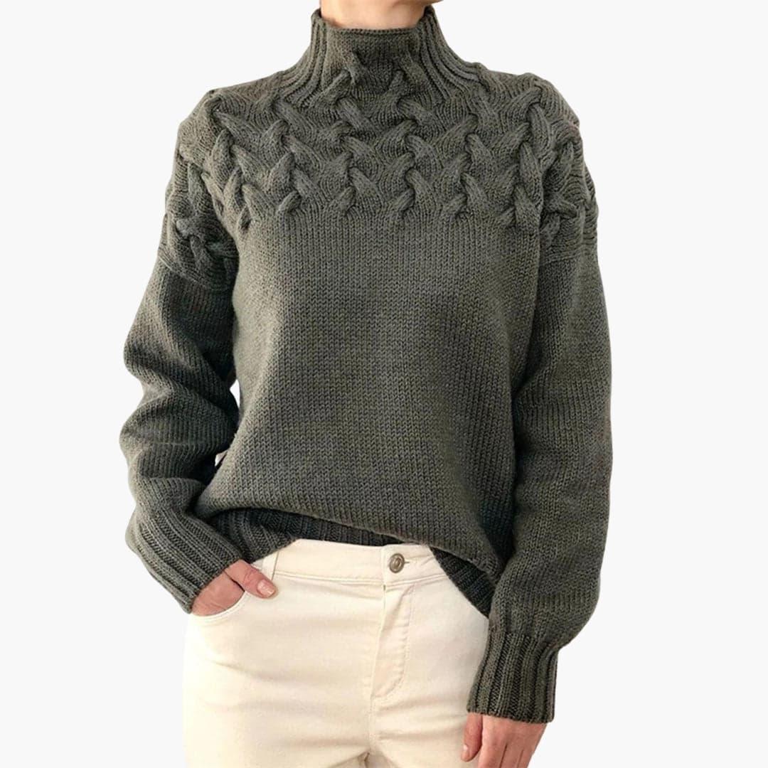 Women’s Knitted Sweater with Turtleneck - Addison Fashion
