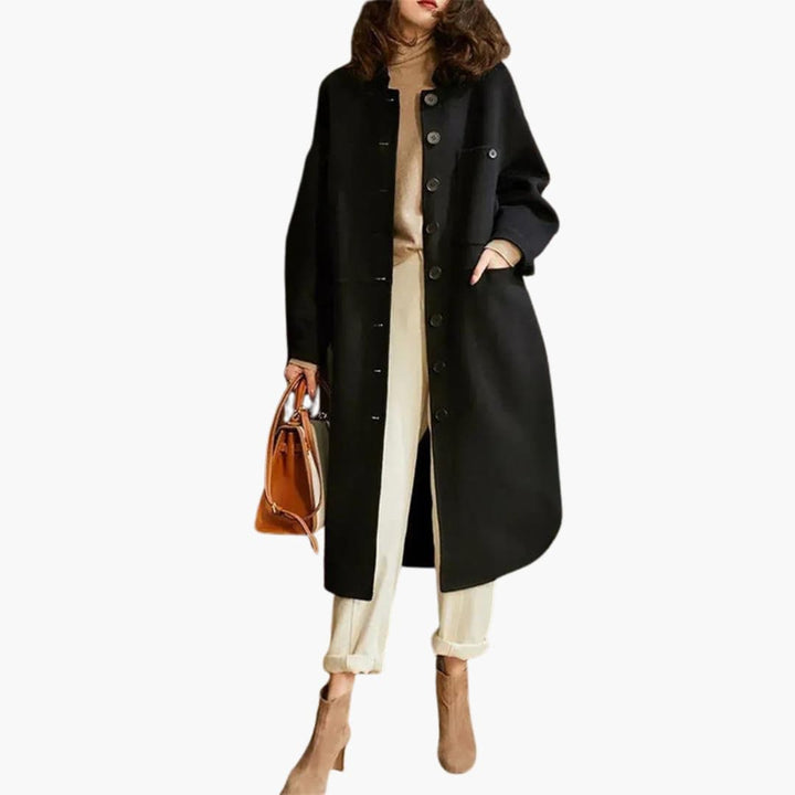 Quincy - Women’s Long Coat with Button Front