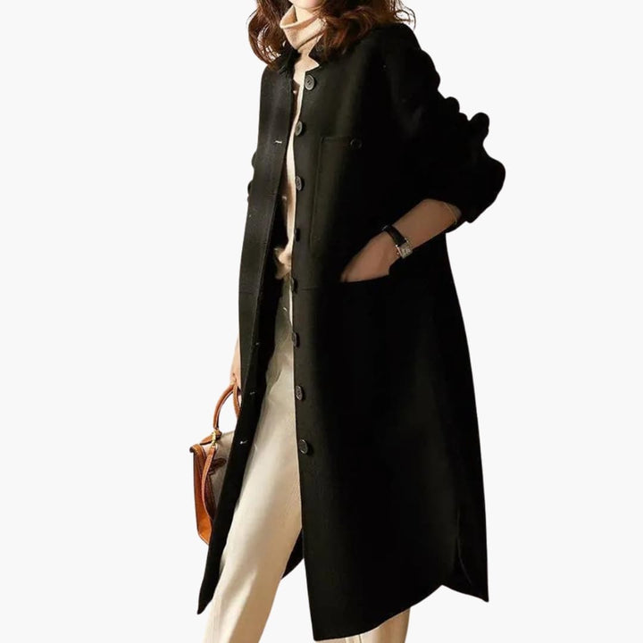 Quincy - Women’s Long Coat with Button Front