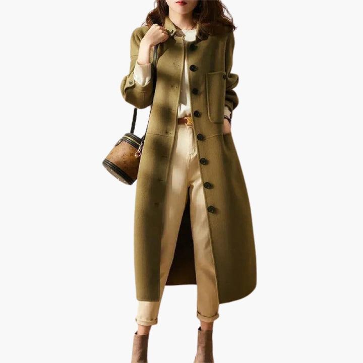 Quincy - Women’s Long Coat with Button Front