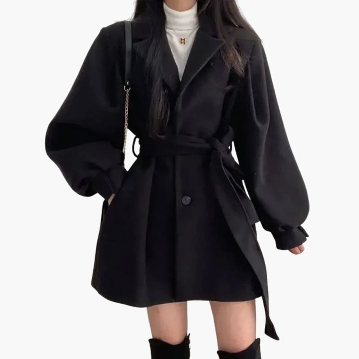 Xena - Women’s Short Trench Coat with Belt