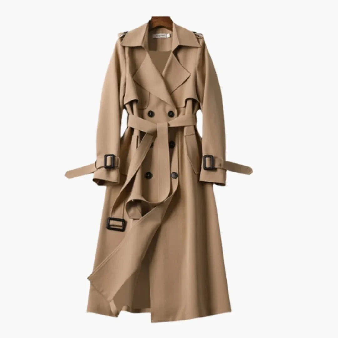 Women’s Trench Coat with Belted Waist - Addison Fashion