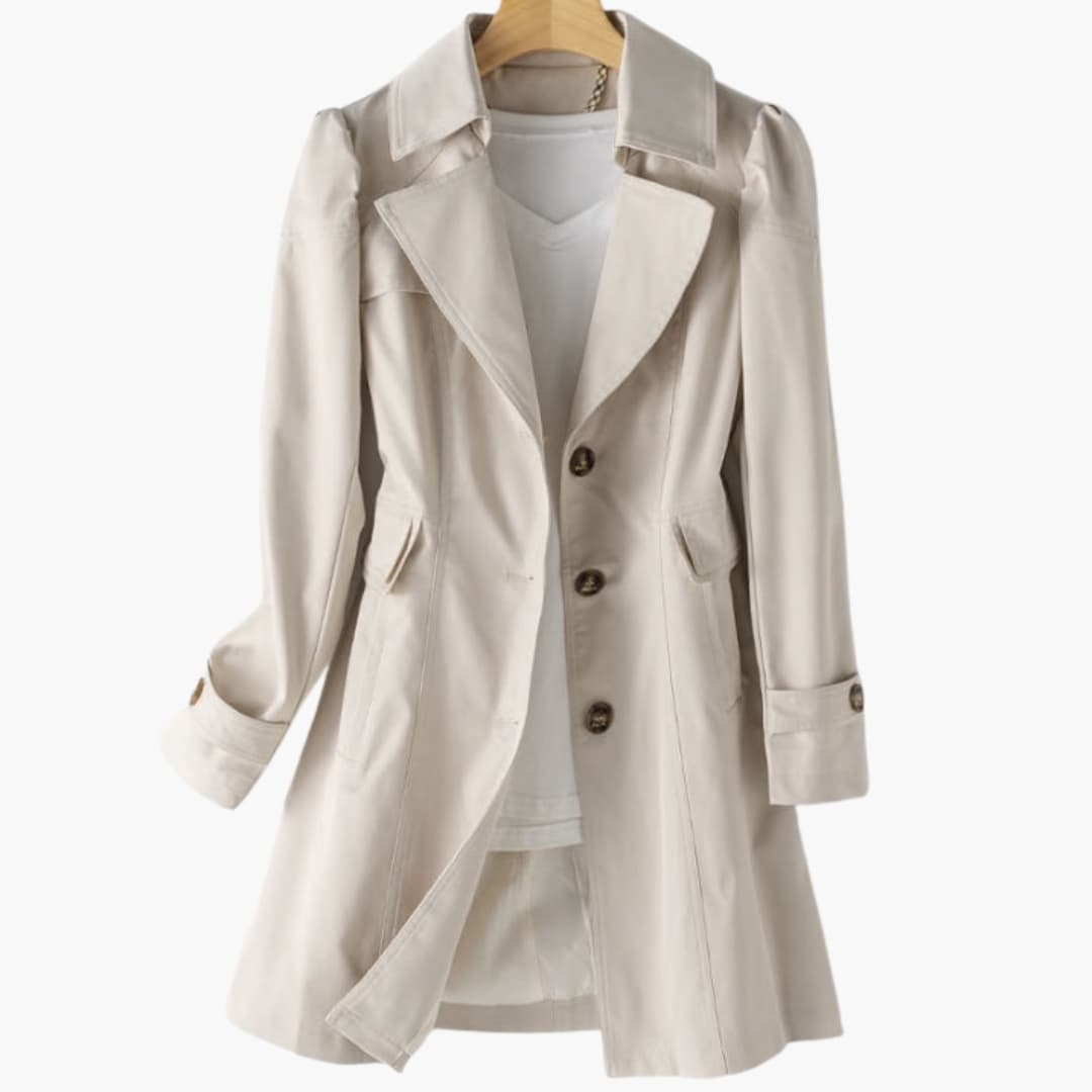 Uma - Women’s Trench Coat with Buttons and Pockets