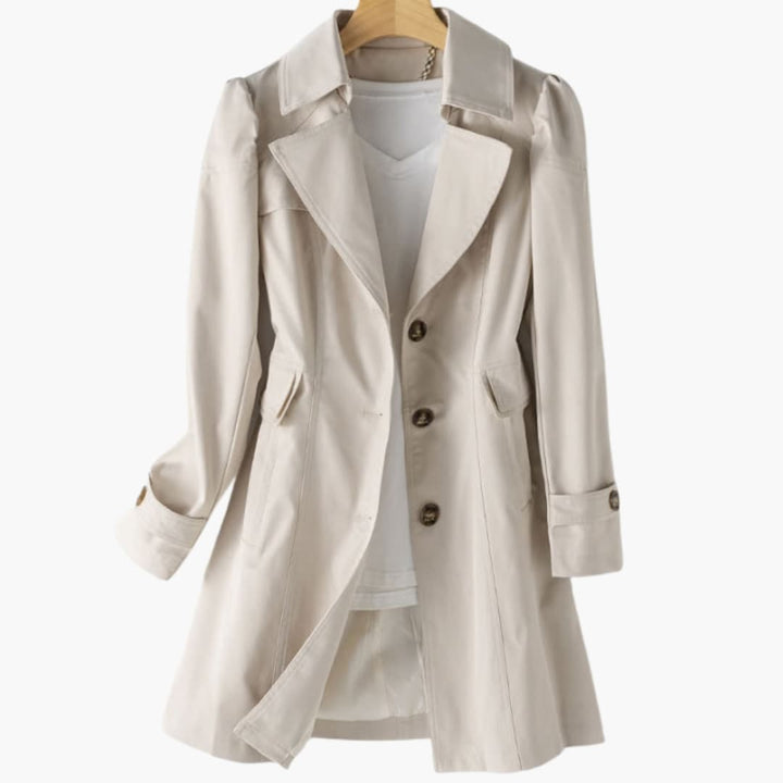 Uma - Women’s Trench Coat with Buttons and Pockets