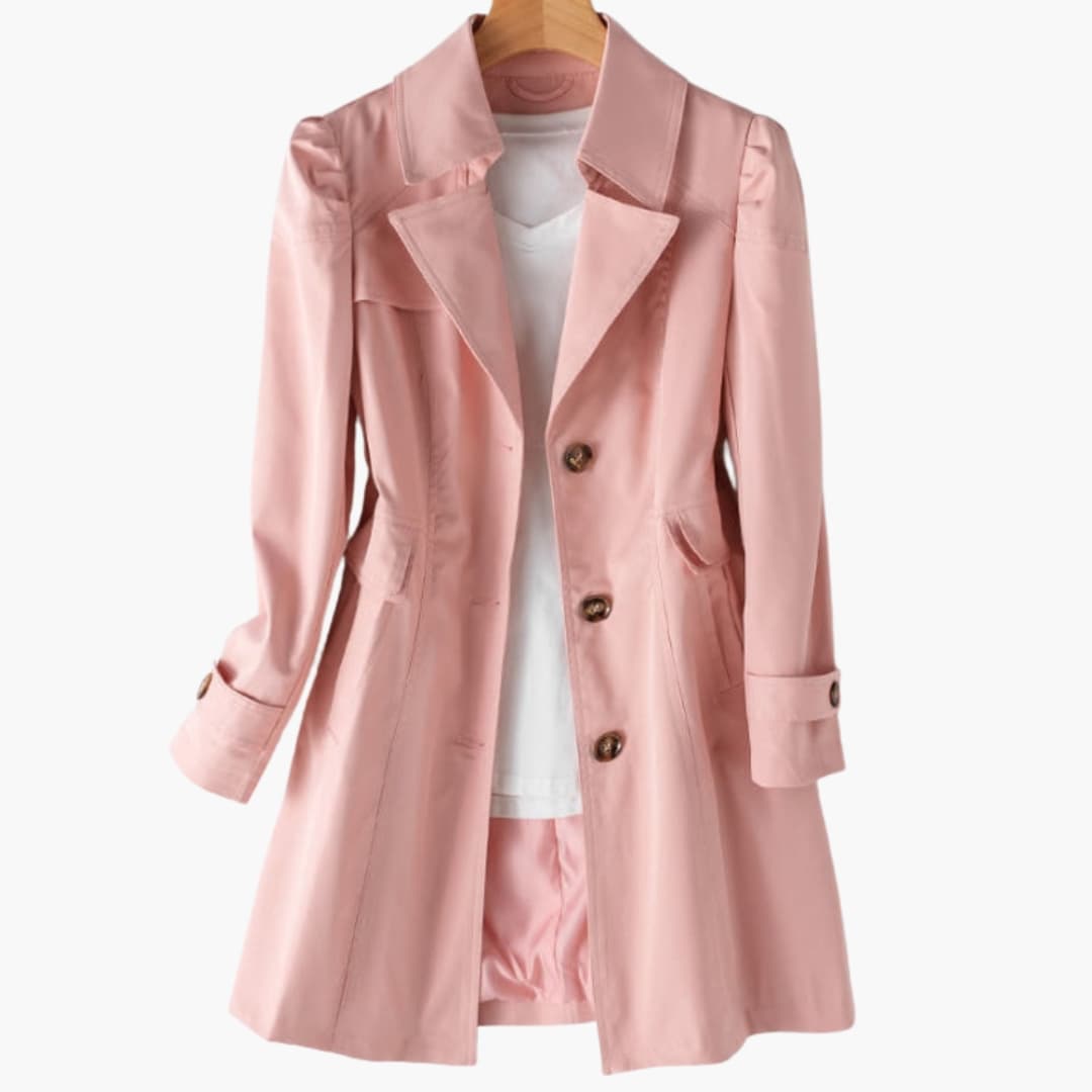 Uma - Women’s Trench Coat with Buttons and Pockets