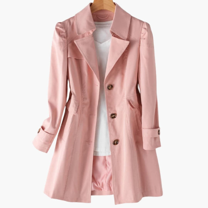 Uma - Women’s Trench Coat with Buttons and Pockets