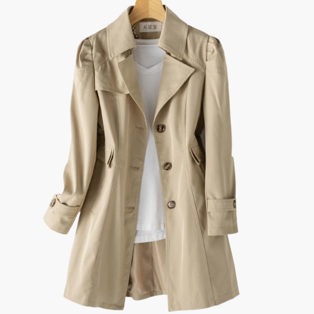 Uma - Women’s Trench Coat with Buttons and Pockets