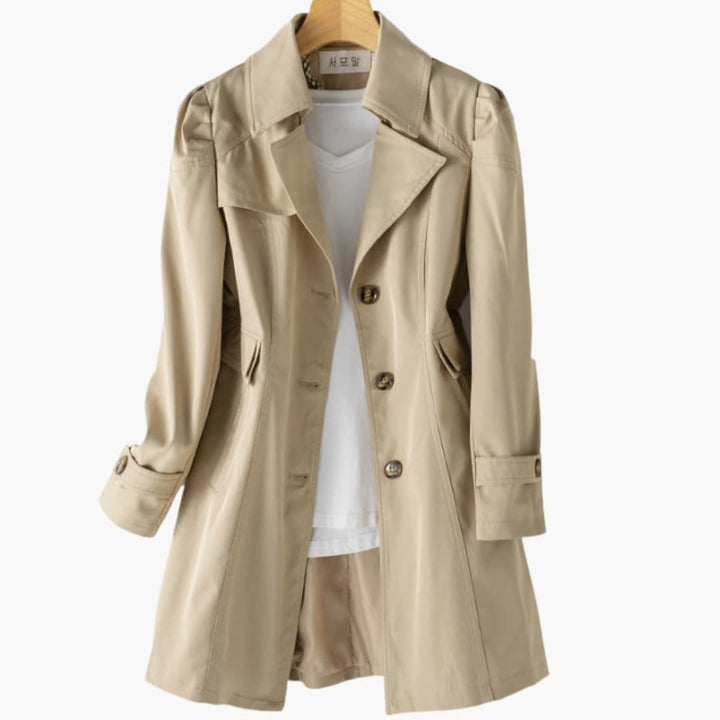 Uma - Women’s Trench Coat with Buttons and Pockets