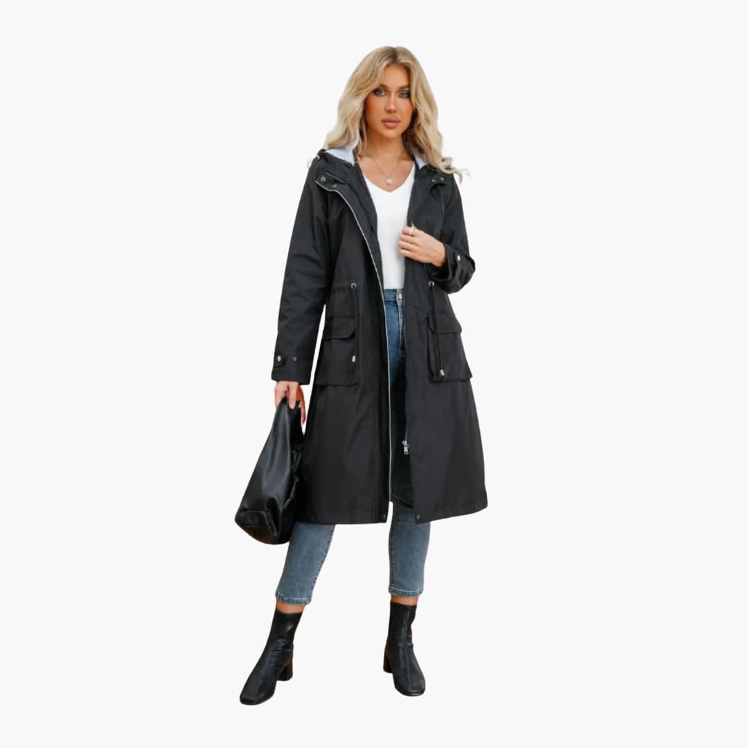 Trixy - Women’s Trench Coat with Hood