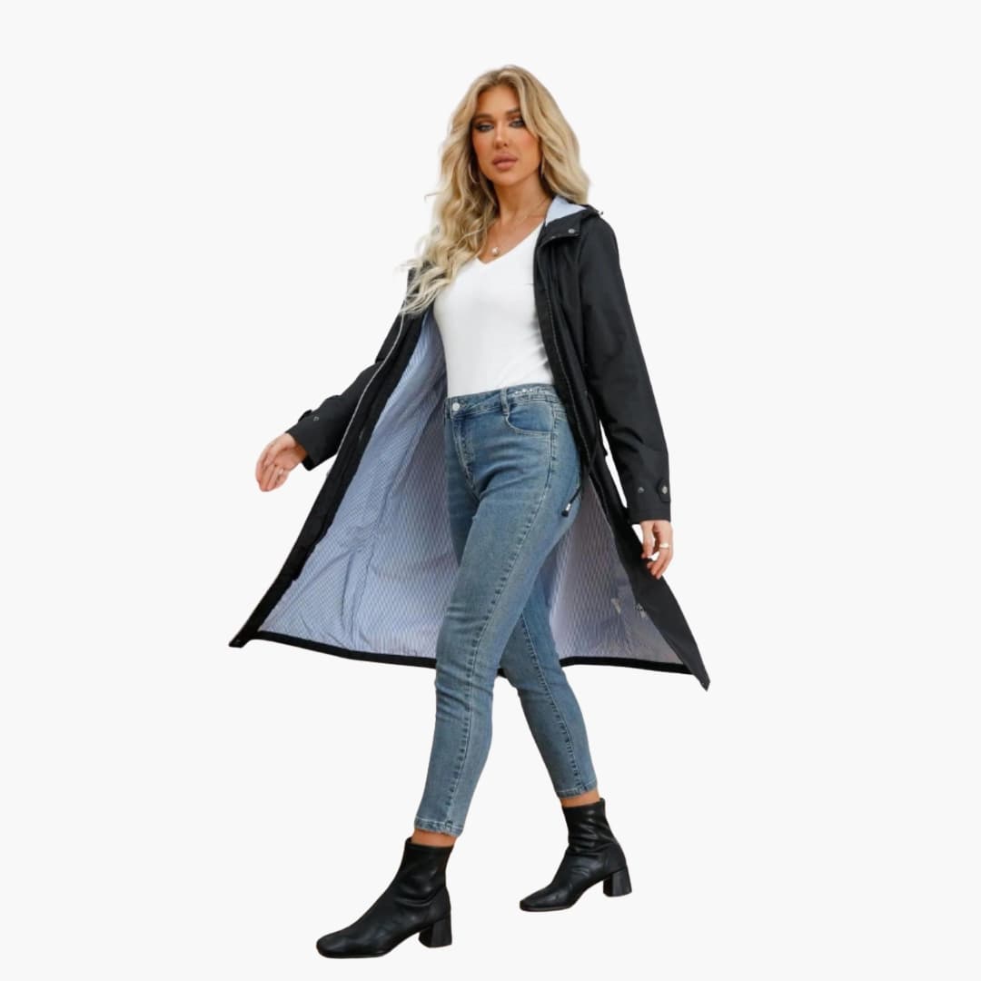 Trixy - Women’s Trench Coat with Hood