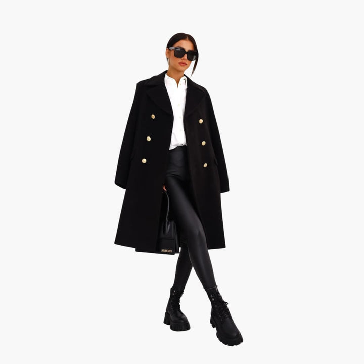 Wanda - Women’s Trench Coat with Lapel and Double Buttons