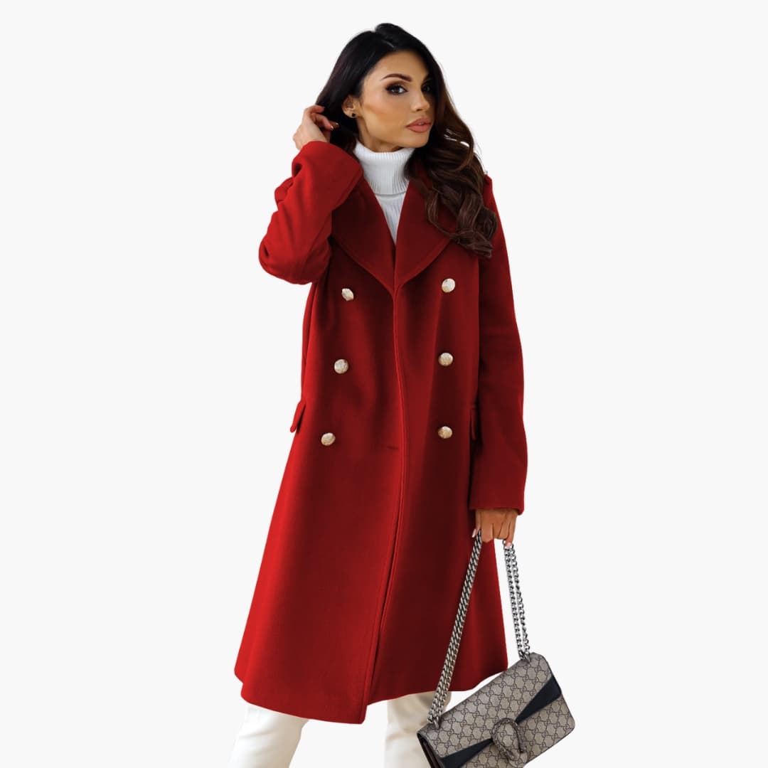 Wanda - Women’s Trench Coat with Lapel and Double Buttons
