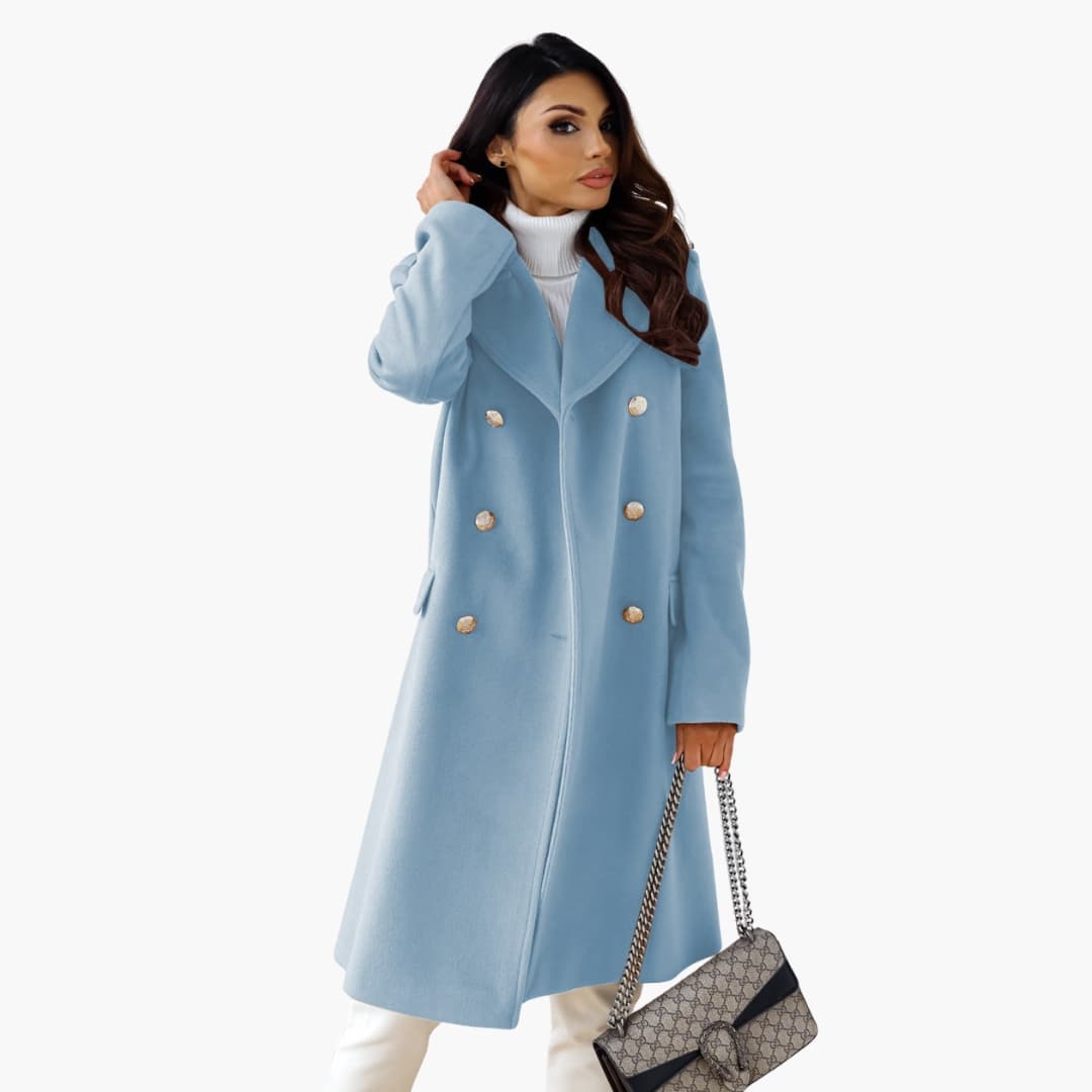 Wanda - Women’s Trench Coat with Lapel and Double Buttons
