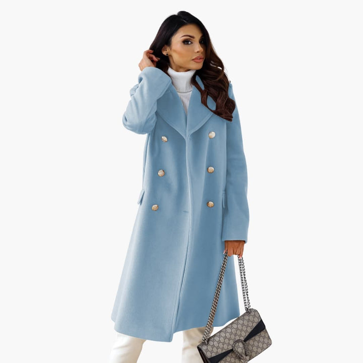 Wanda - Women’s Trench Coat with Lapel and Double Buttons