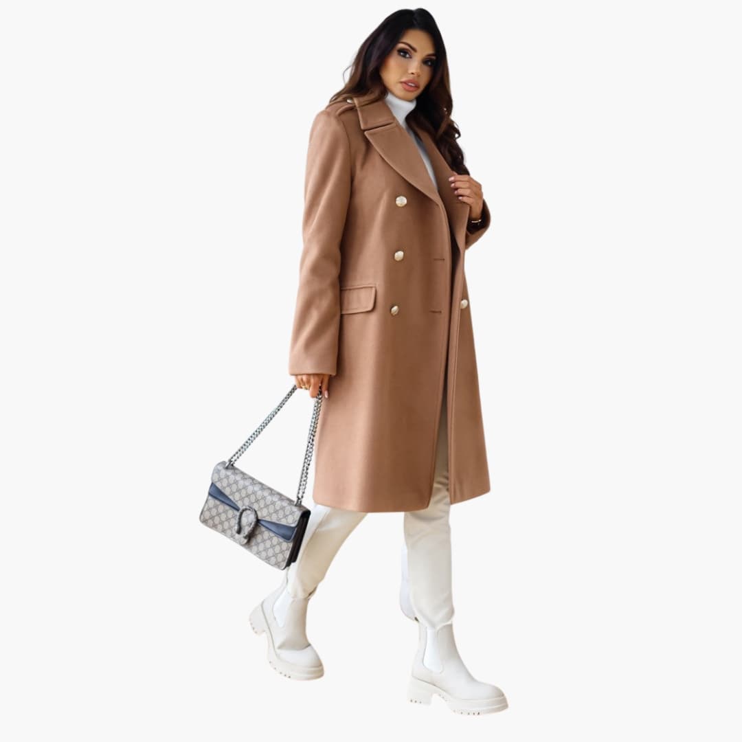 Wanda - Women’s Trench Coat with Lapel and Double Buttons