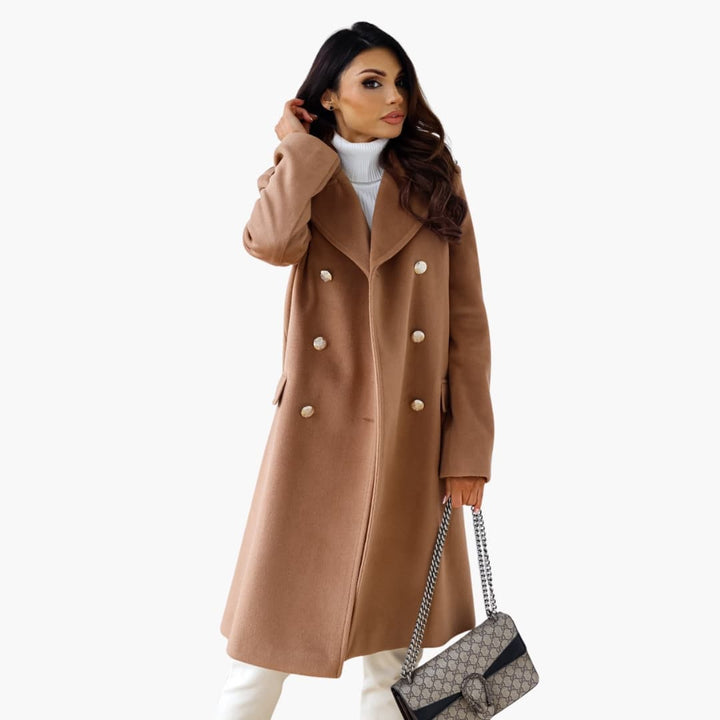 Wanda - Women’s Trench Coat with Lapel and Double Buttons