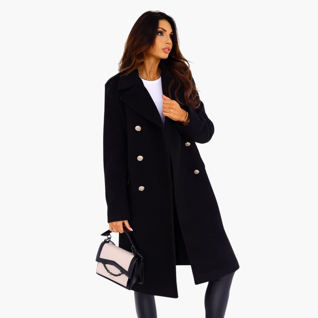 Wanda - Women’s Trench Coat with Lapel and Double Buttons