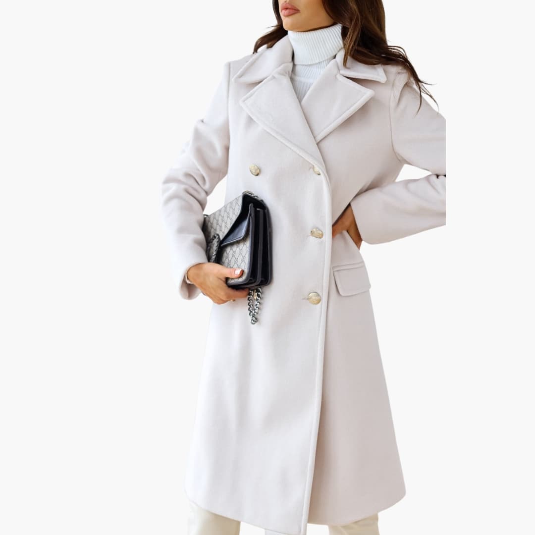 Wanda - Women’s Trench Coat with Lapel and Double Buttons