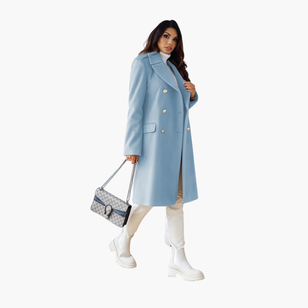 Wanda - Women’s Trench Coat with Lapel and Double Buttons