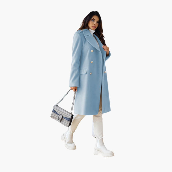 Wanda - Women’s Trench Coat with Lapel and Double Buttons