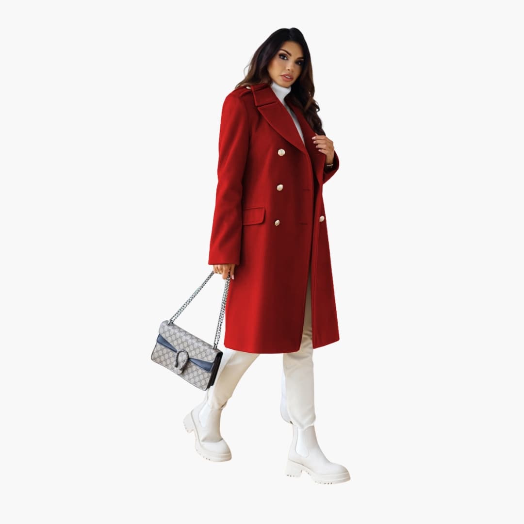 Wanda - Women’s Trench Coat with Lapel and Double Buttons